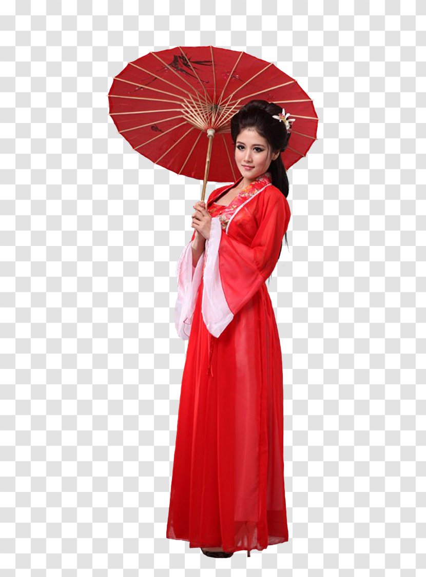 Oil-paper Umbrella Robe Red - Gown - Blog Transparent PNG
