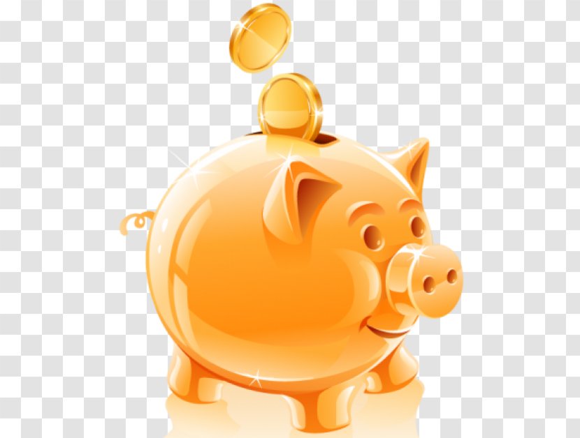 Piggy Bank Money Saving - Orange Transparent PNG