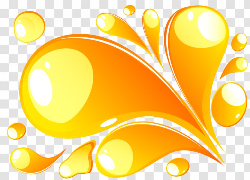 Oil Vecteur Computer File - Flower - Beautifully Golden Droplets Transparent PNG