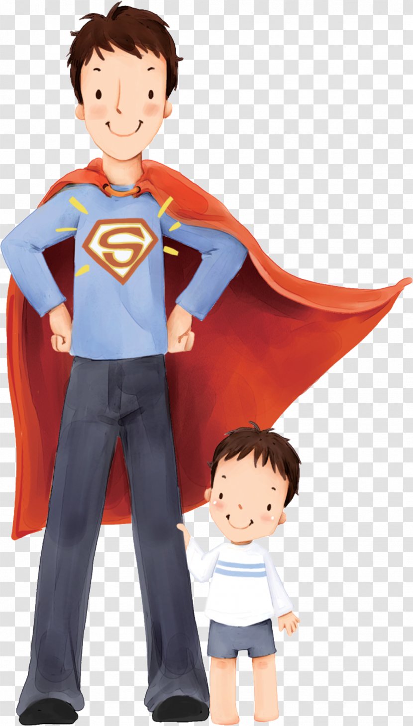 Clark Kent Father Illustration - Clothing - Wearing A Superman Outfit Men Transparent PNG
