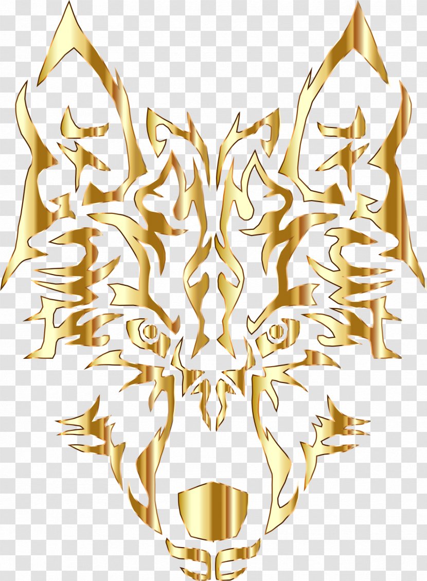 Gray Wolf Gold Clip Art - Metallic Color - Artwork Transparent PNG