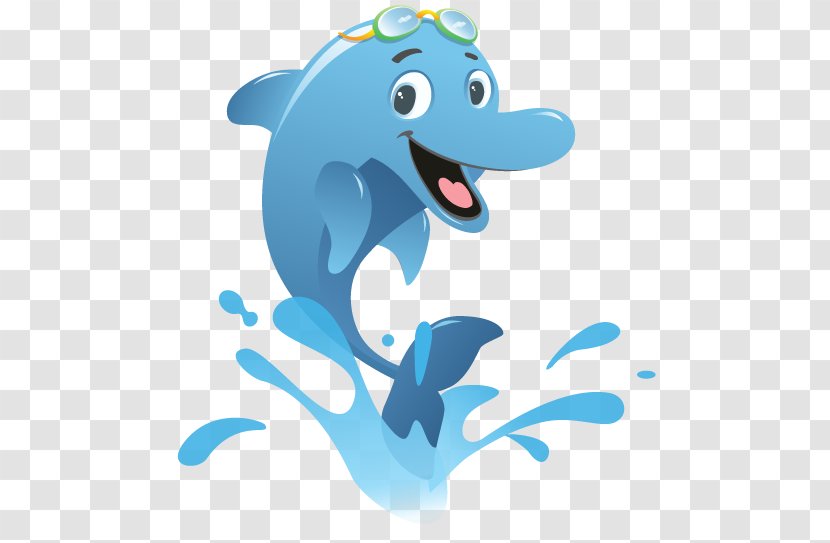 Spinner Dolphin Common Bottlenose Clip Art - Blue - Cartoon Animals Transparent PNG