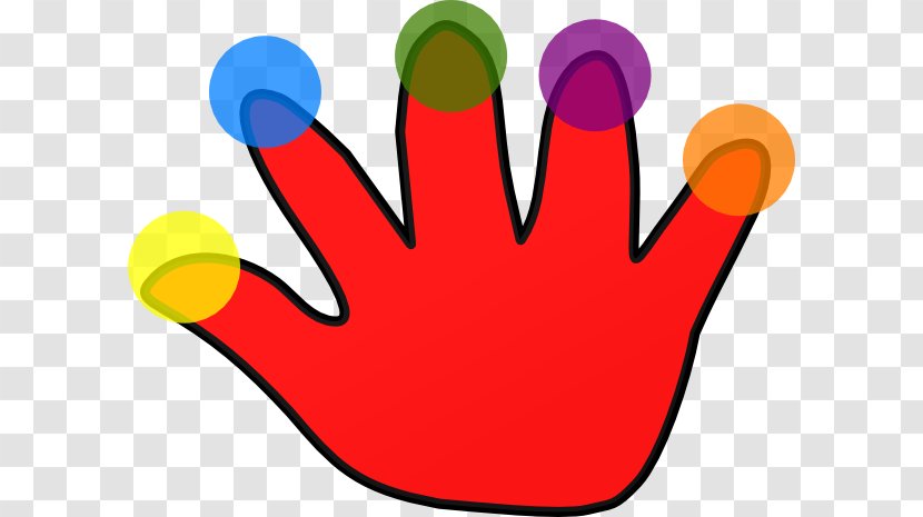 High Five The Finger Clip Art - Red Hand Transparent PNG