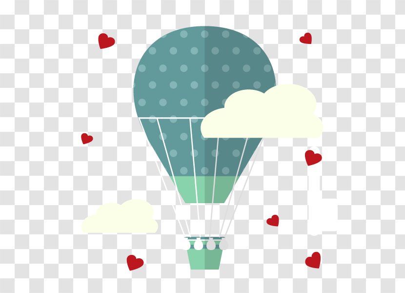 Hot Air Balloon Flight - Vector Romantic Transparent PNG
