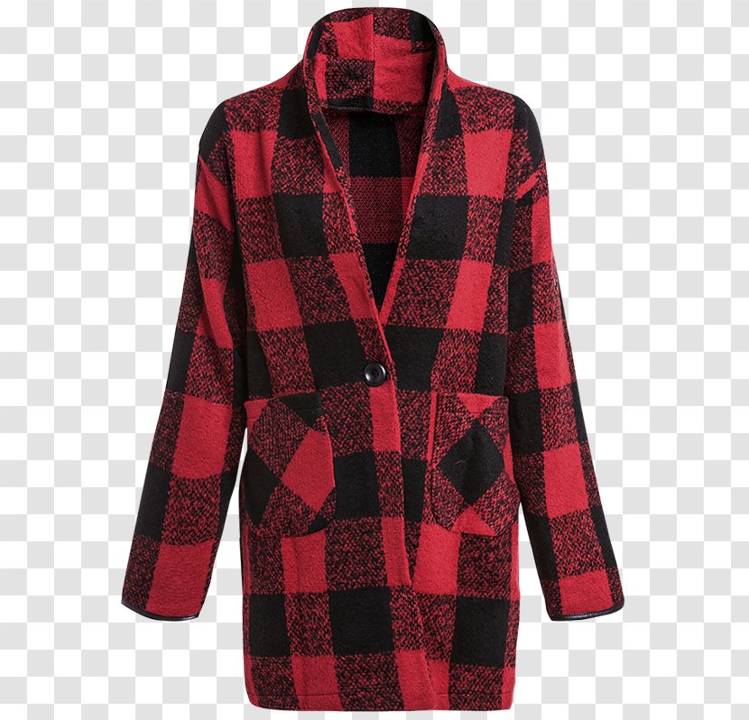 Sleeve T-shirt Tartan Coat Jacket - Dress - Wear Black Yarn Transparent PNG