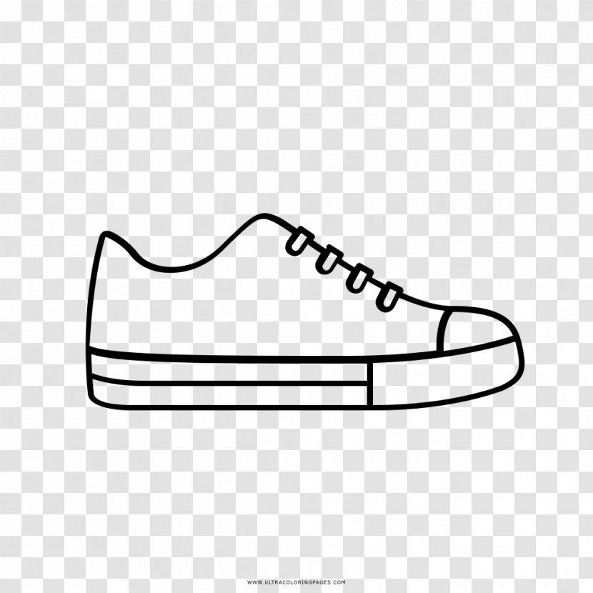 Sneakers Drawing Shoe Coloring Book Converse - Black - Tenis Transparent PNG