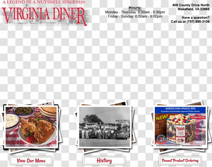 Virginia Diner Food Brand Recipe - Restaurant Menu Advertising Transparent PNG
