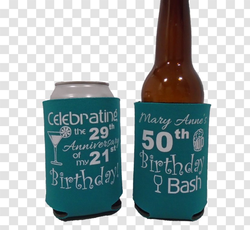 Beer Bottle Koozie Birthday Party Transparent PNG