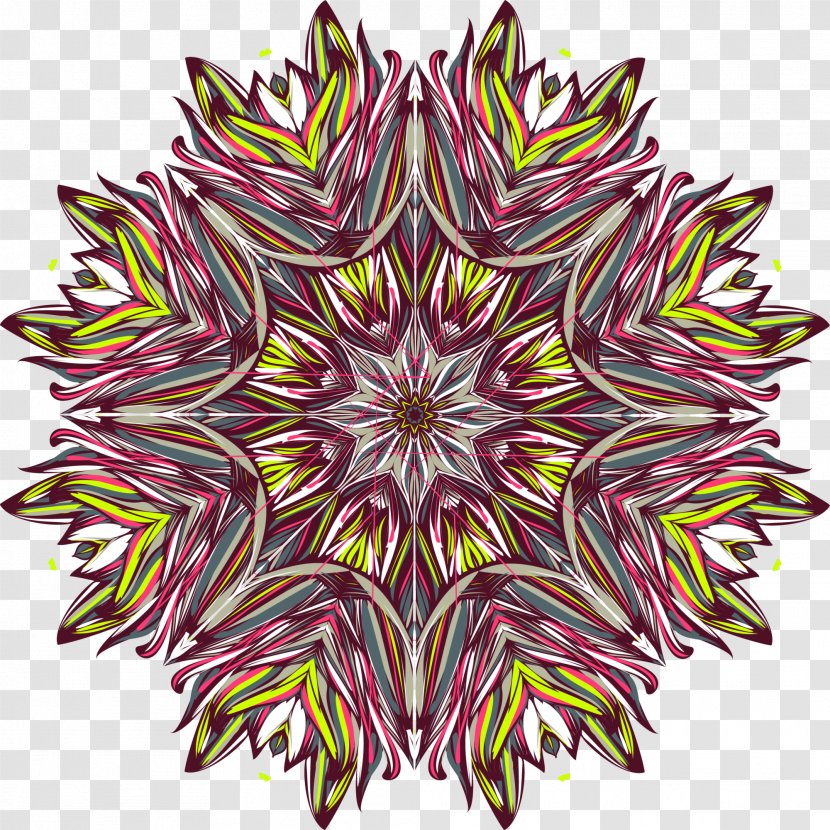 Geometry Kaleidoscope - Element - Purple Lines Transparent PNG