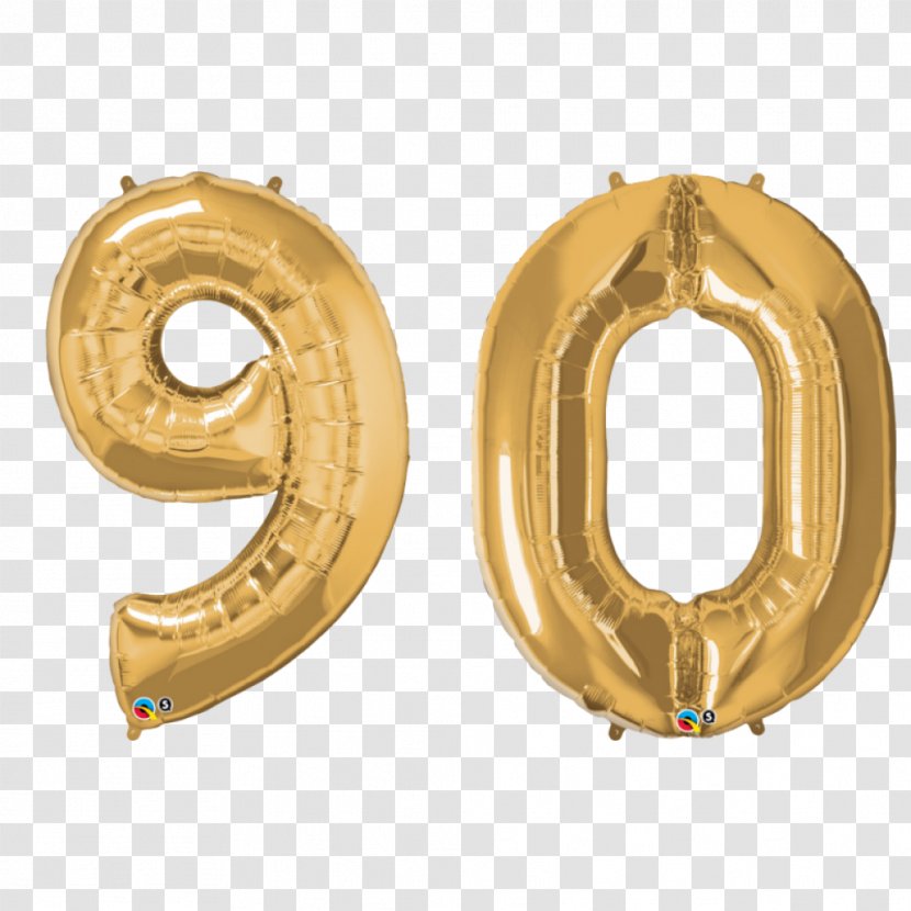 Gas Balloon Gold Mylar Number - Brass - Material Transparent PNG
