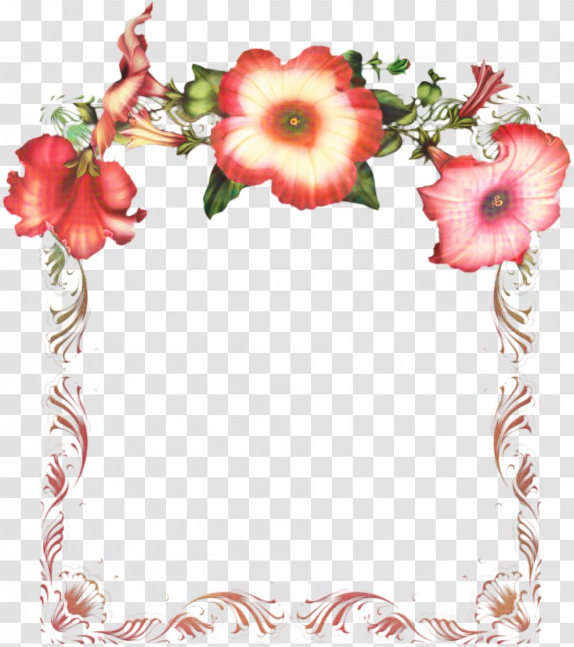 Floral Design Frame - Borders And Frames - Picture Hibiscus Transparent PNG