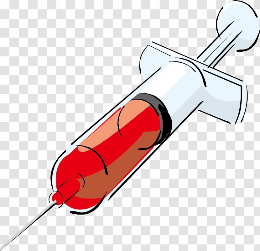 Hypodermic Needle Blood Syringe Injection Clip Art - Creative Cartoon Transparent PNG