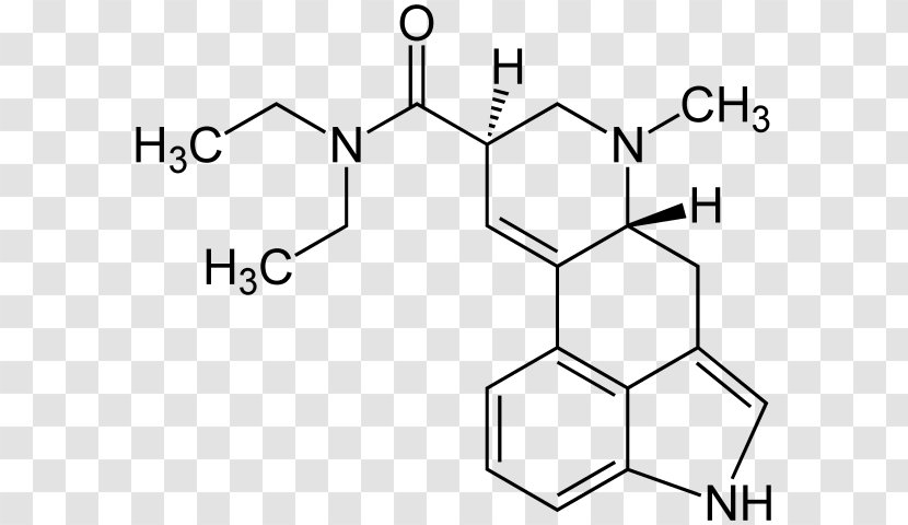 Lysergic Acid Diethylamide Lysergamides Psychedelic Drug ALD-52 - Black And White - Formula Transparent PNG