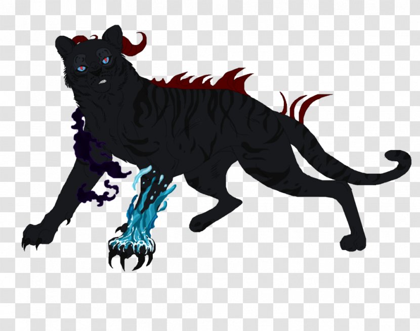 Cat Black Tiger Snarl White - Mythical Creature Transparent PNG