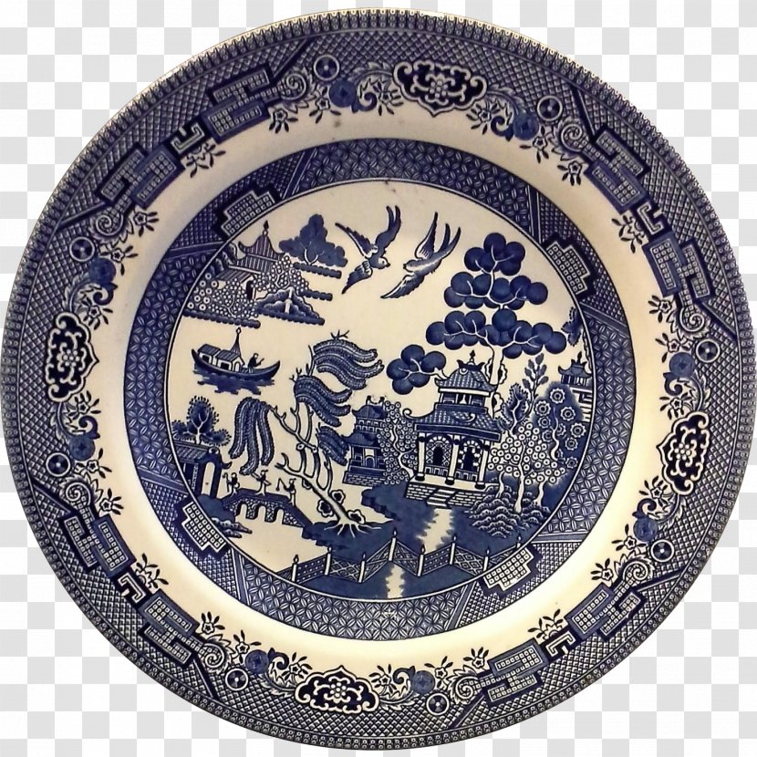 Willow Pattern Tableware Plate Churchill China - Table Transparent PNG