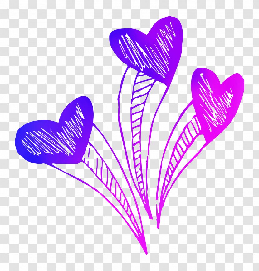Heart Purple Line Clip Art M-095 - Magenta - Love Transparent PNG