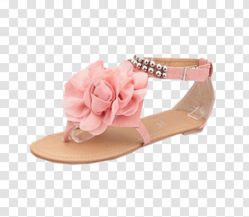 Sandal Pink Wedge Shoe Casual - Footwear - Pearl Sandals Transparent PNG
