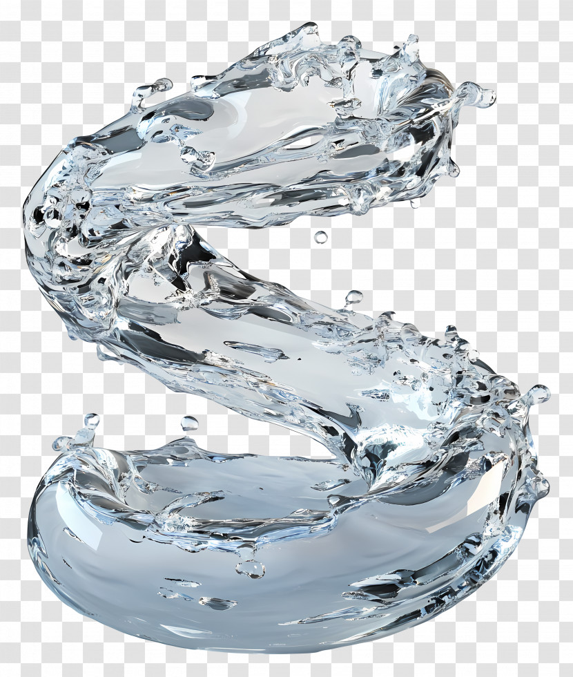 Water Spiral - 3D Splash Water Letter S Transparent PNG
