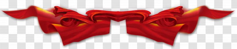 Silk Red Ribbon Textile - Lace - Three-dimensional Bow Transparent PNG