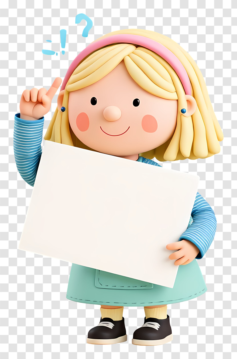 Girl Holding Blank Sign - Smiling Girl Holding Sign Transparent PNG