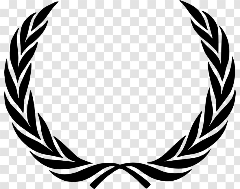 Laurel Wreath Olive Clip Art - Feather - Black And White Transparent PNG