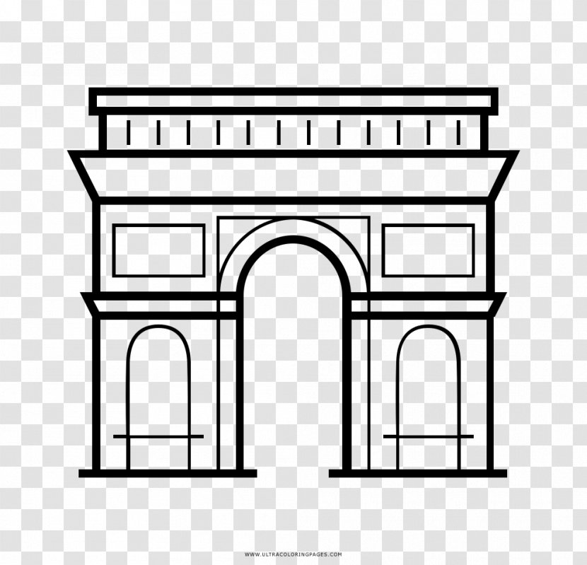 Arc De Triomphe Line Art Drawing Arch Champs-Élysées - Area - Coloring Pages Transparent PNG