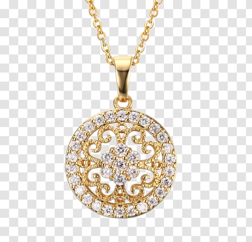 Charms & Pendants Necklace Gold Diamond Cubic Zirconia - Imitation Gemstones Rhinestones - Jewelry Accessories Transparent PNG