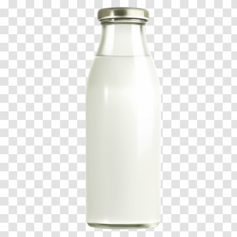 Water Bottle Glass - Realistic Bottled Milk Material Transparent PNG