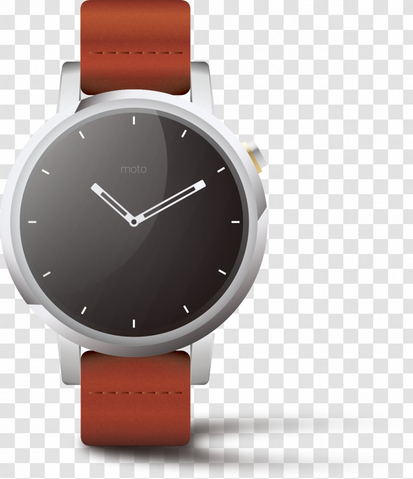 Moto 360 (2nd Generation) Mockup Watch - Perspective Transparent PNG