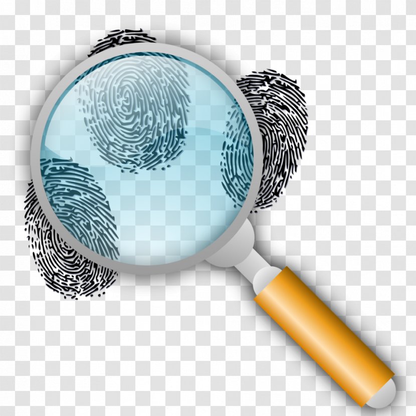 Fingerprint Magnifying Glass Forensic Science Magnification Clip Art - Crime Transparent PNG