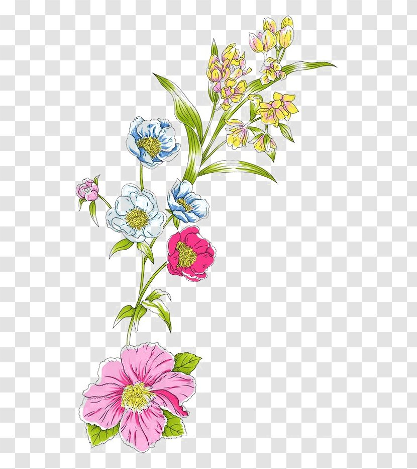 Floral Design Watercolor Painting - Plant - Colorful Decoration Material Transparent PNG