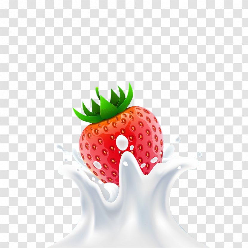 Flavored Milk Strawberry - Drink - Fresh Fruit Cartons Watercolor Ad Transparent PNG