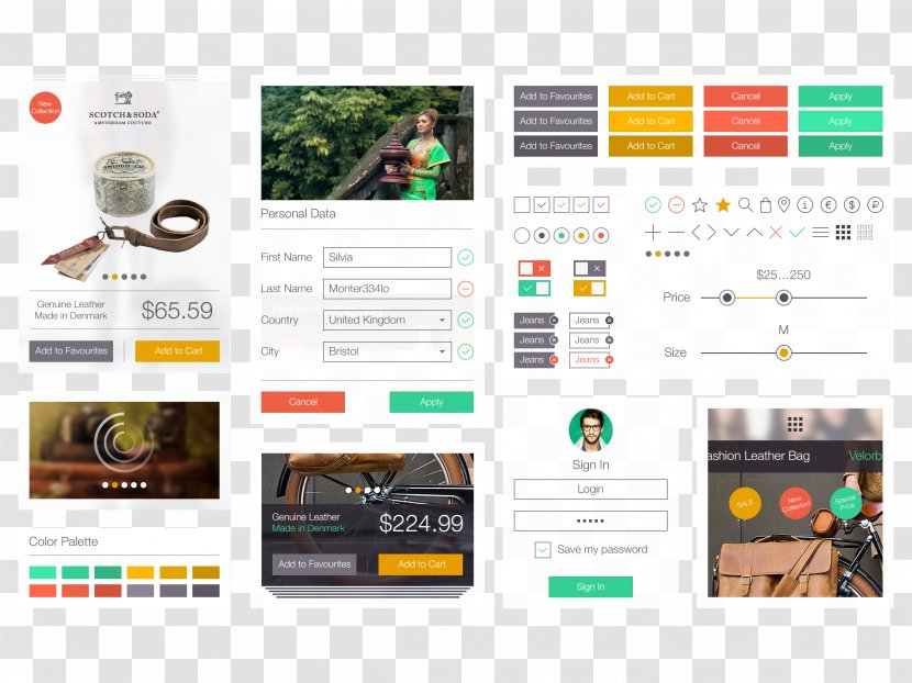 UI Flat Material - Button - Bootstrap Transparent PNG