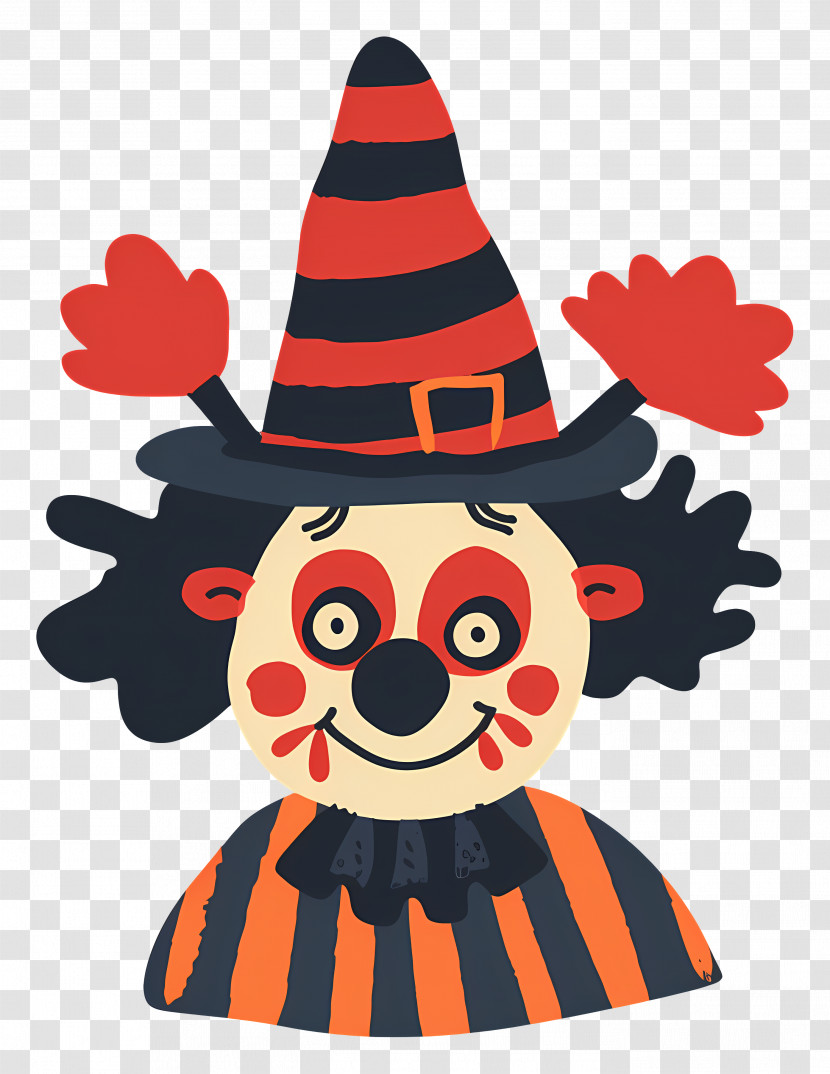 Scary Clown - Clown With Hat And Makeup Transparent PNG