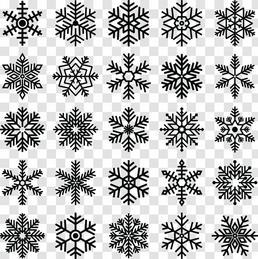 Snowflake Drawing - Monochrome Transparent PNG