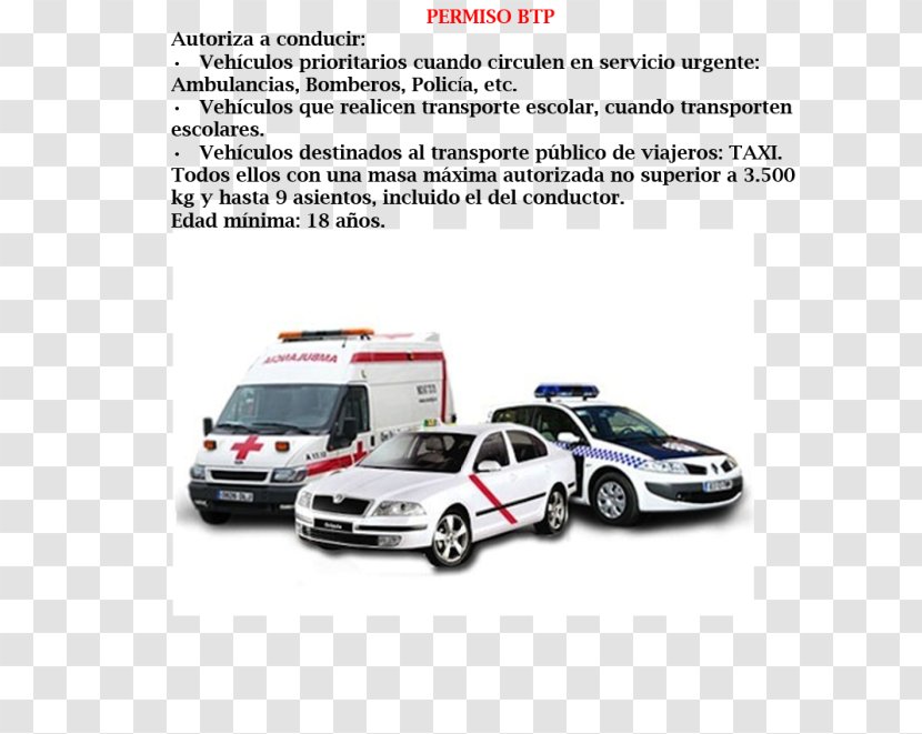 Police Car Código Autoescuela Castillo Automotive Design - Transport Transparent PNG