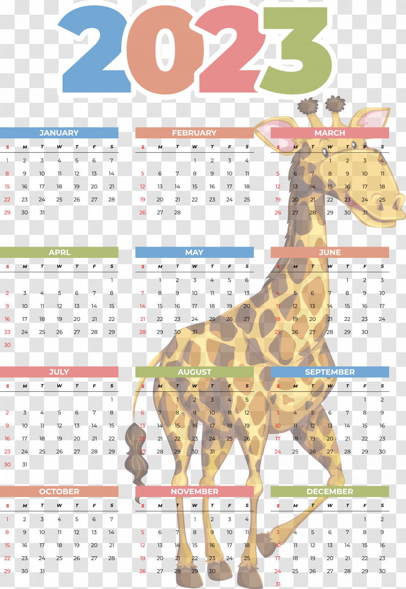 Giraffe Calendar Meter Biology Science Transparent PNG
