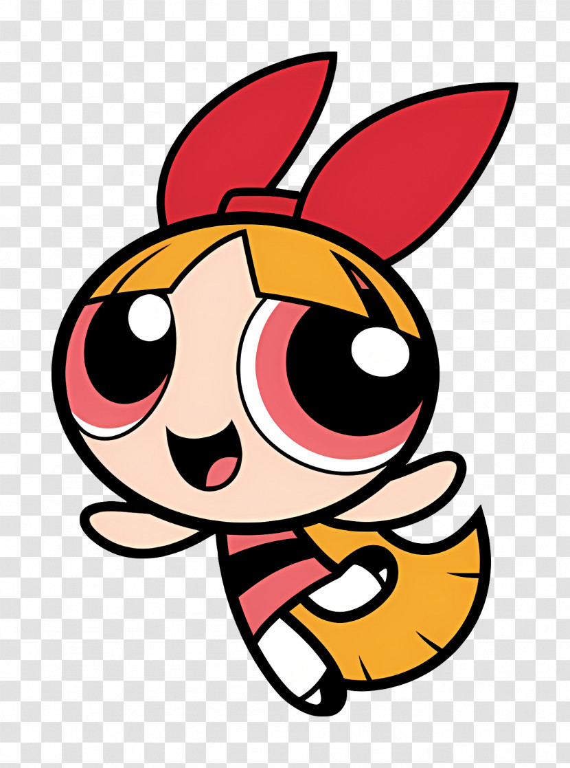 Powerpuff Girls - Cheerful Cartoon Girl With A Red Bow Transparent PNG