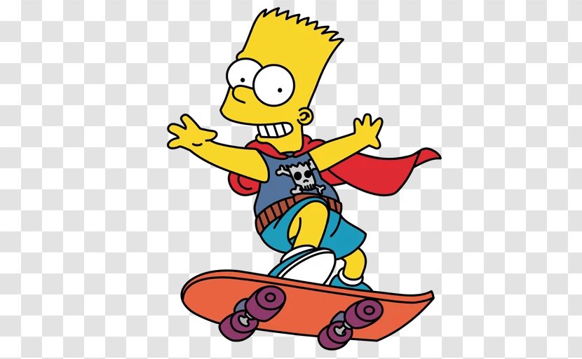 Bart Simpson Homer Lisa The Simpsons Skateboarding Milhouse Van Houten - Drawing Transparent PNG