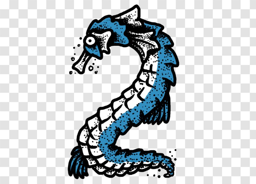 Old School (tattoo) Seahorse Font - Mythical Creature - Tattoo Letter Transparent PNG