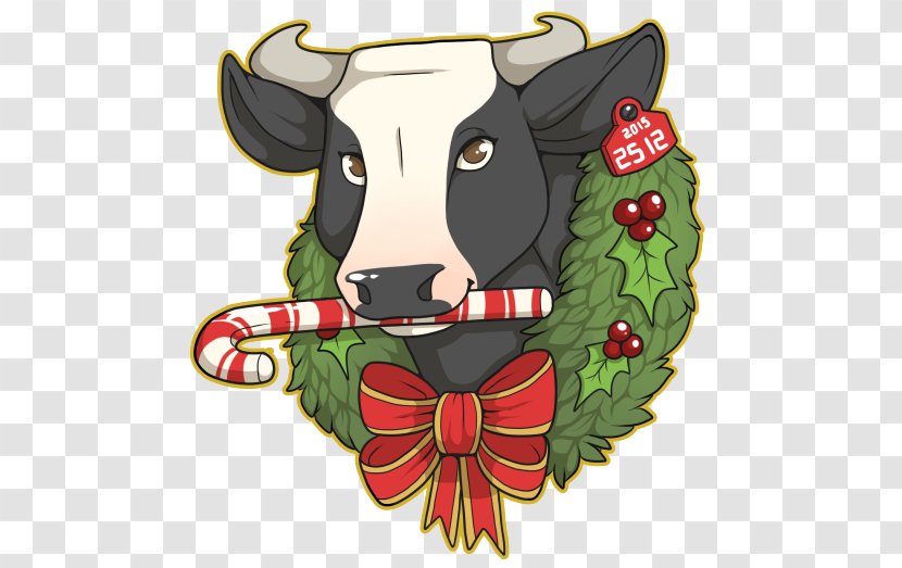Dairy Cattle Christmas Ornament Clip Art - Legendary Creature - Chirstmas Transparent PNG