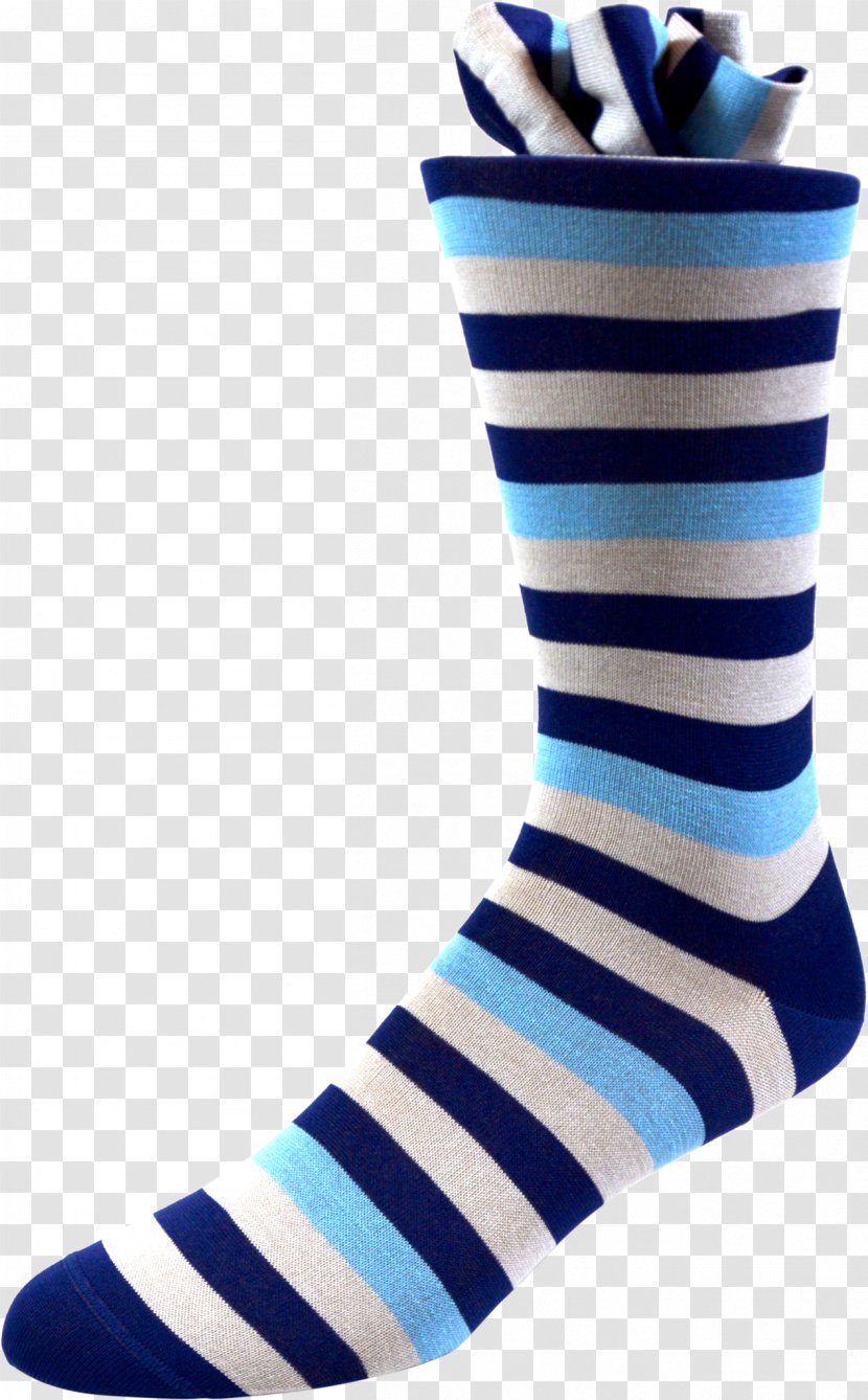 Cobalt Blue Shoe SOCK'M - Striped Stockings Transparent PNG