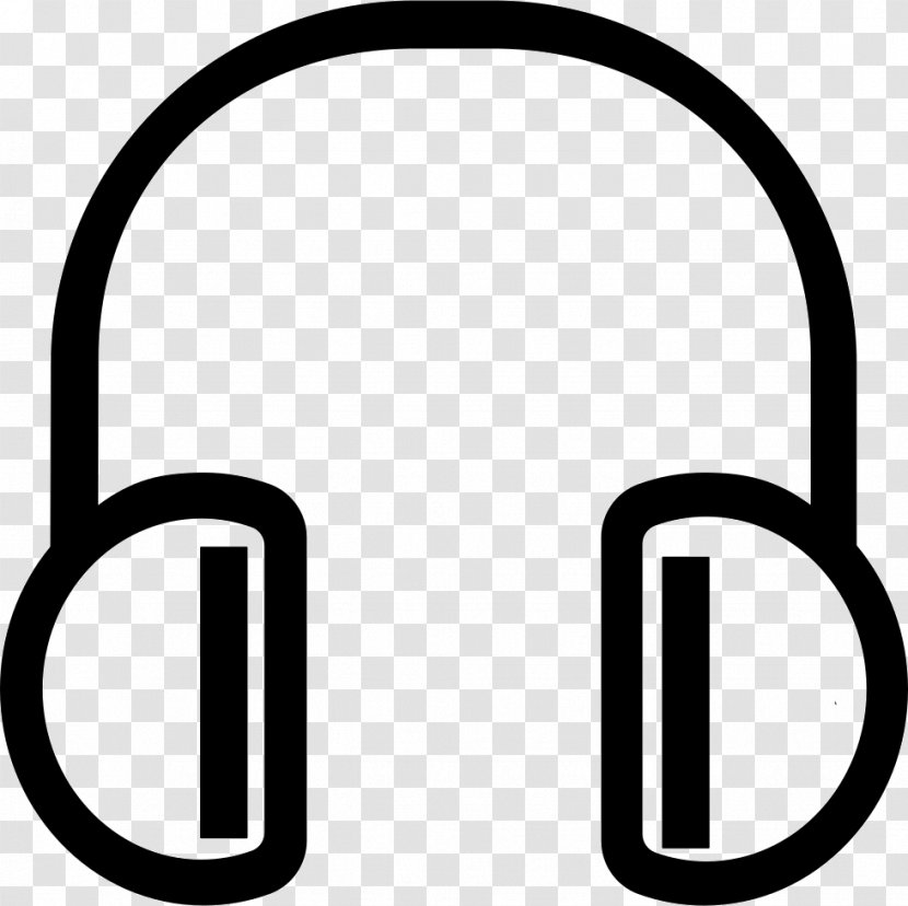 Clip Art - Black And White - Earphone Icon Transparent PNG