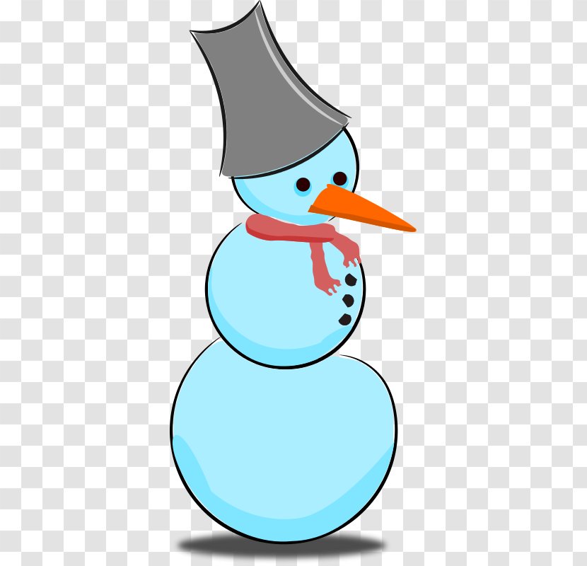 Snowman Clip Art - Royaltyfree - Blue Wearing A Scarf Transparent PNG