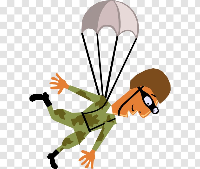 Paratrooper Military Clip Art Parachute Landing Fall Illustration - Human - Troops Border Transparent PNG
