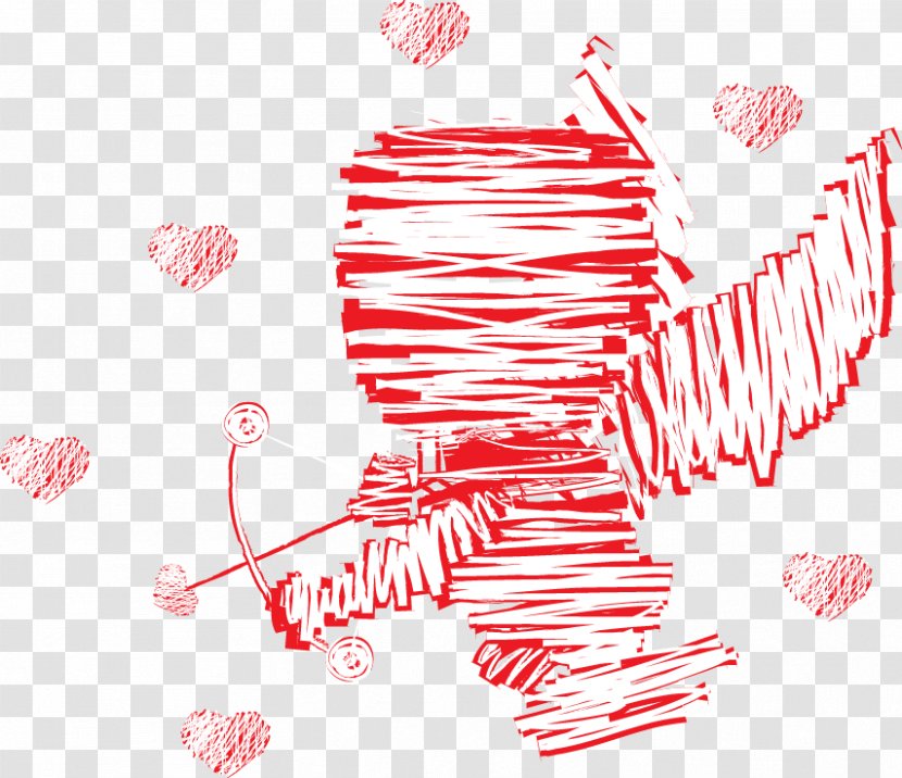 Cupid - Vecteur - Painted Red And White Striped Heart-shaped Transparent PNG