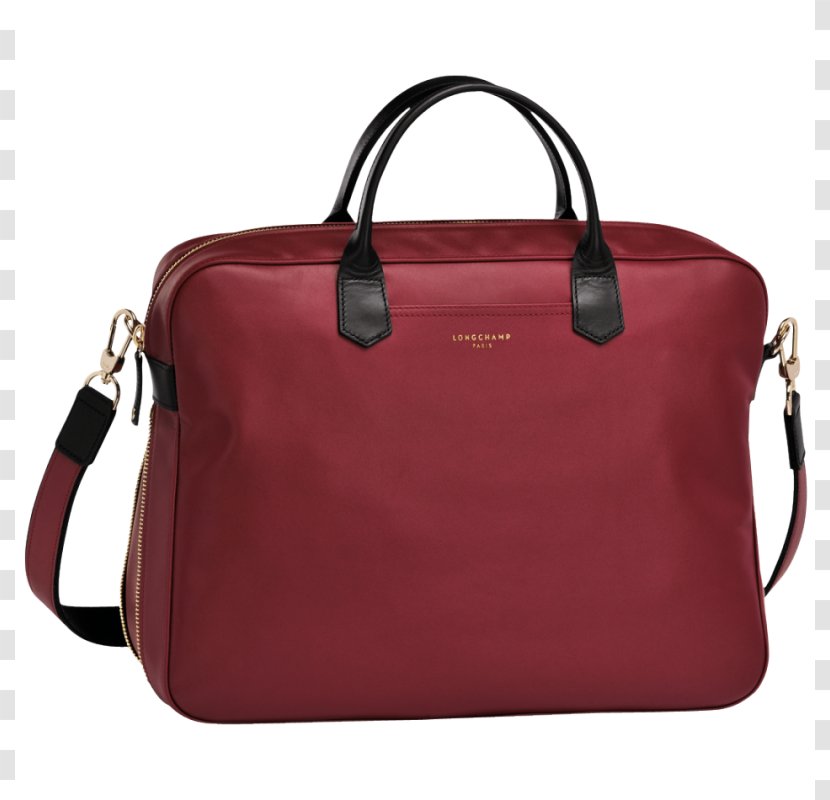 Briefcase Longchamp Bag Leather Pliage - Handbag Transparent PNG