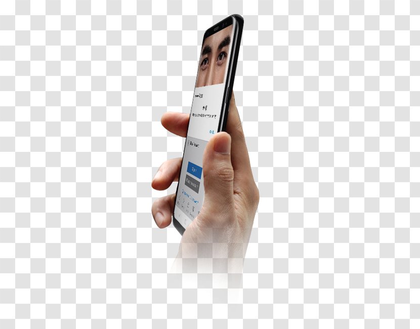 Feature Phone Iris Recognition Fingerprint Facial System - Finger - Hand-held Mobile Transparent PNG