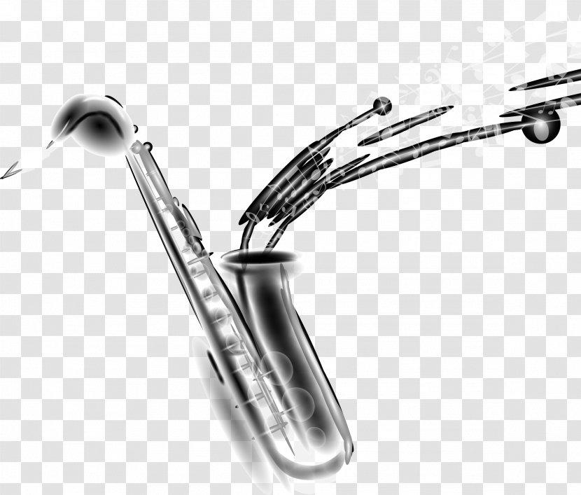 Euclidean Vector Abstraction - Frame - Black And White Saxophone Transparent PNG