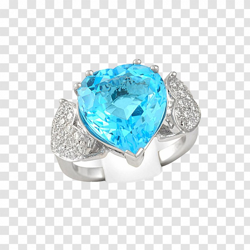 Ring Diamond Sapphire Blue - Gemstone Transparent PNG